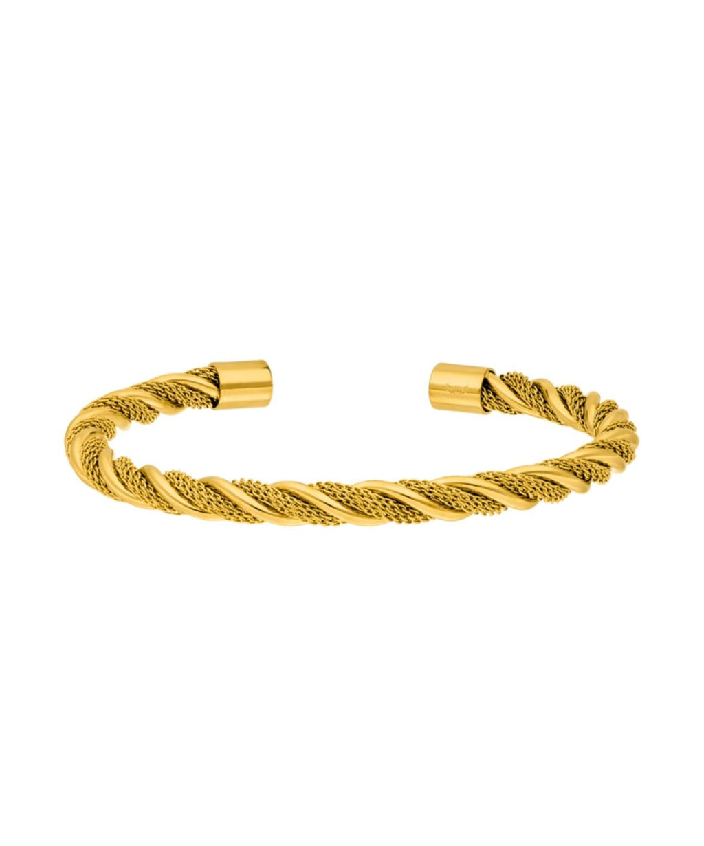 Bracelet Jonc Torsadé Doré – Acier Inoxydable