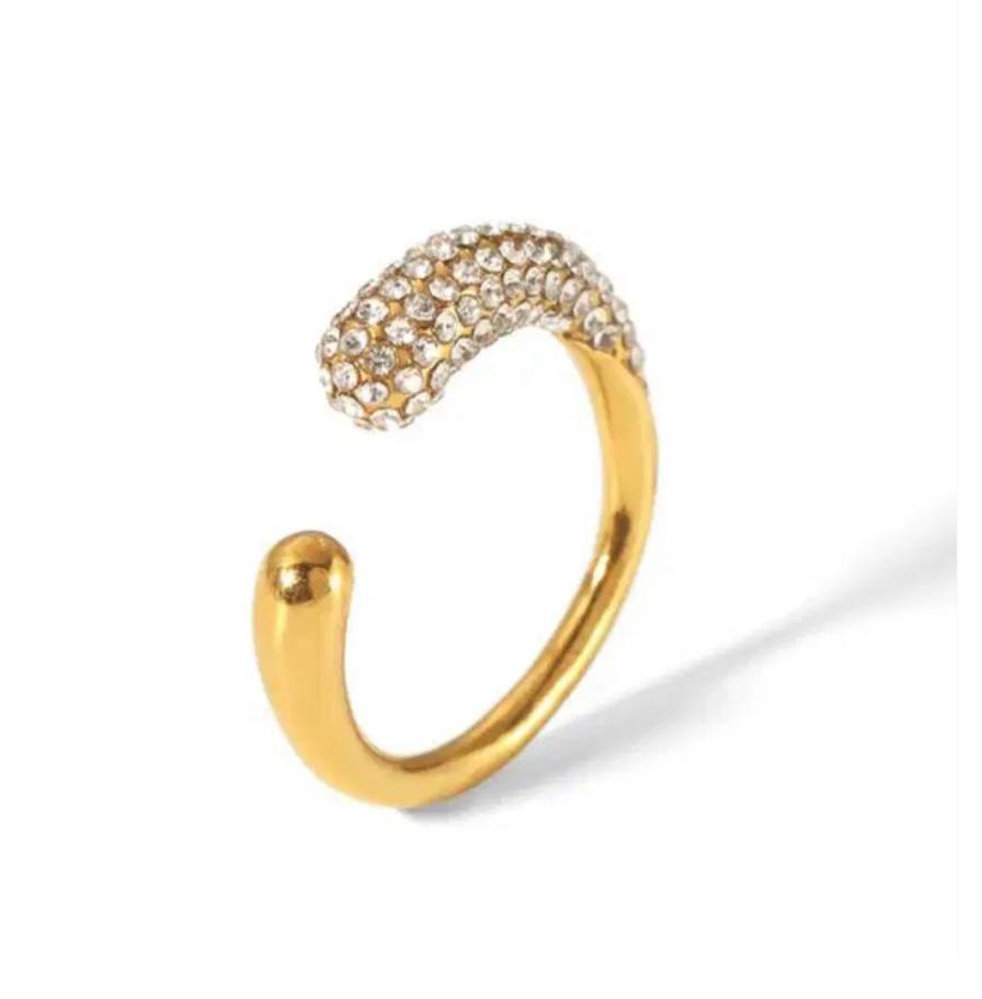 Bague Dorée Ajustable Acier Inoxydable