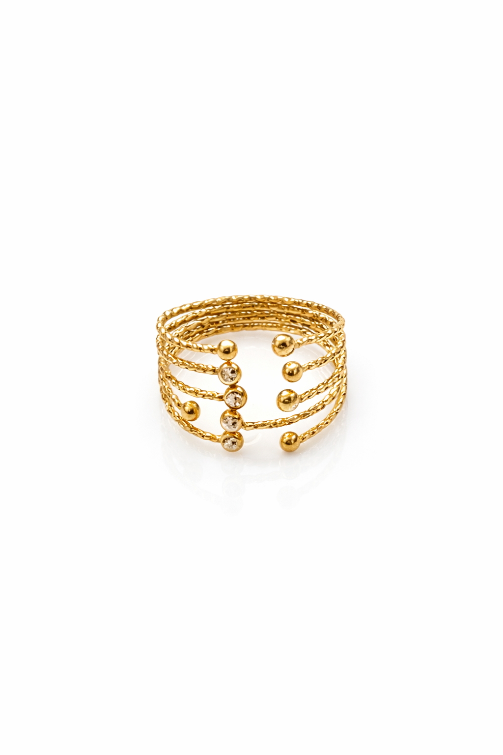 Bague Dorée Ajustable – Acier Inoxydable