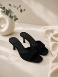 Mules à talon noir